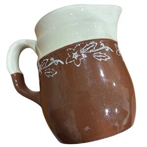 VTG Oxford Pottery Snow Flower 40’s pitcher Stoneware/Universal Potteries Ohio
